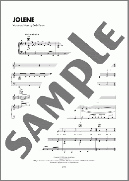 Jolene（Dolly Parton）のピアノ & ボーカル & ギター楽譜のサンプル画像