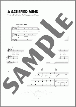 A Satisfied Mind（Jean Shepard/Porter Wagoner/Red Foley & Betty Foley）のピアノ & ボーカル & ギター楽譜のサンプル画像