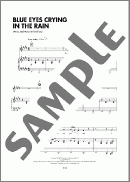 Blue Eyes Crying In The Rain（Elvis Presley/Willie Nelson）のピアノ & ボーカル & ギター楽譜のサンプル画像