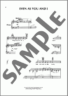 Even As You And I（Sammy Fain）のピアノ & ボーカル & ギター楽譜のサンプル画像