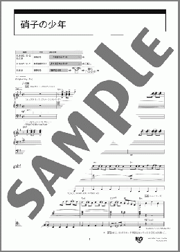 硝子の少年（KinKi Kids）のエレクトーンソロ、5級向け楽譜のサンプル画像