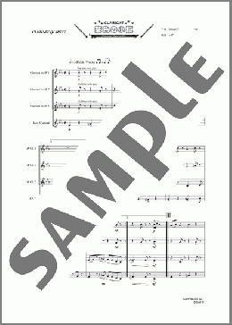 茶色の小瓶(クラリネット四重奏)（クラリキャットシリーズ）のアンサンブルフルスコア＋全パート、中級向け楽譜のサンプル画像