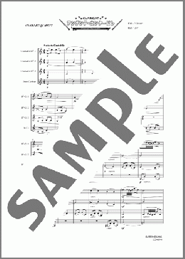 アンダンテ・カンタービレ(クラリネット四重奏)（クラリキャットシリーズ）のアンサンブルフルスコア＋全パート、初級から中級向け楽譜のサンプル画像