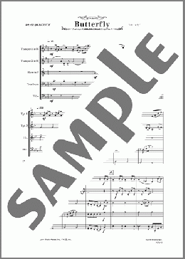 Butterfly(金管五重奏)（ズーラシアンブラスシリーズ）のアンサンブルフルスコア＋全パート、中級向け楽譜のサンプル画像
