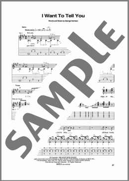 I Want To Tell You(The Beatles)のギターソロ楽譜のサンプル画像