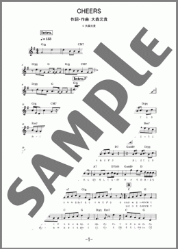 CHEERS(Mrs. GREEN APPLE)のメロディ楽譜のサンプル画像