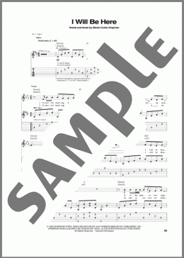 I Will Be Here（Steven Curtis Chapman）のギターソロ楽譜のサンプル画像