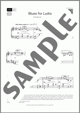 ピアノ楽譜】Blues for Lydia (Grade 5, list C2, from the ABRSM