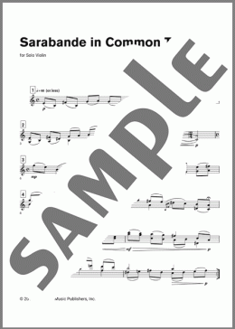 Sarabande in Common Time(Philip Glass)のバイオリン楽譜のサンプル画像
