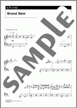Brand New（Mrs. GREEN APPLE）のピアノソロ、入門向け楽譜のサンプル画像