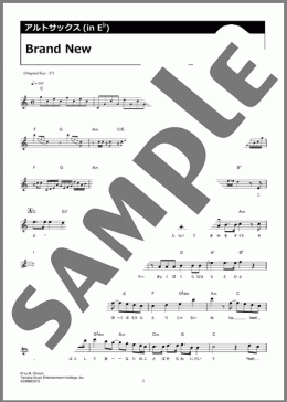 Brand New（Mrs. GREEN APPLE）のアルトサックスソロ楽譜のサンプル画像
