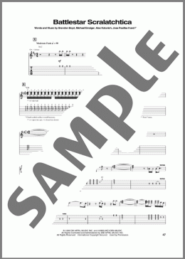 Battlestar Scralatchtica(Incubus)のギターソロ楽譜のサンプル画像