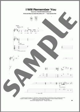 I Will Remember You(Sarah McLachlan)のギターソロ楽譜のサンプル画像