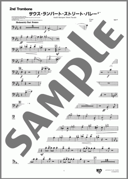 サウス・ランパート・ストリート・パレード(2nd Trombone)（Ray Bauduc/Bob Haggart）の吹奏楽パート、中級から上級向け楽譜のサンプル画像