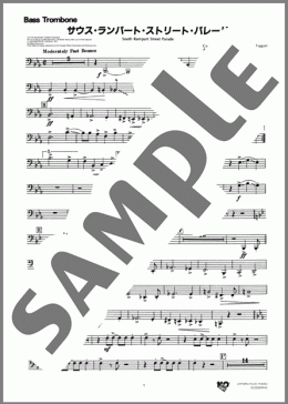 サウス・ランパート・ストリート・パレード(Bass Trombone)（Ray Bauduc/Bob Haggart）の吹奏楽パート、中級から上級向け楽譜のサンプル画像