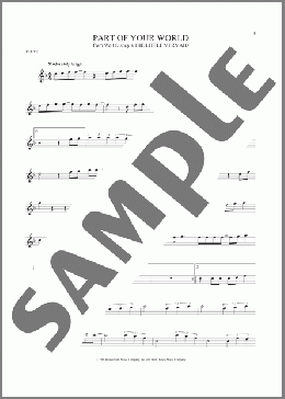 Part Of Your World (from The Little Mermaid)(Alan Menken/Howard Ashman/Alan Menken & Howard Ashman) 楽譜 フルート ダウンロード