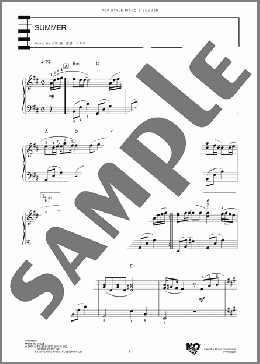 SUMMER(久石 讓) 楽譜 ピアノ(ソロ) 中~上級 ダウンロード